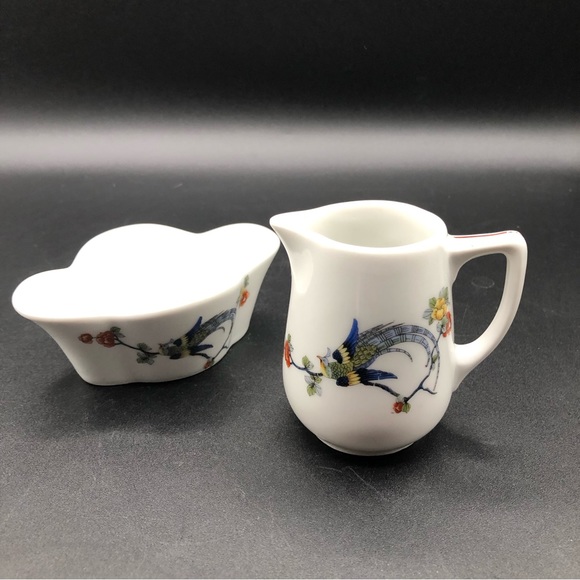 BAVARIA Black Knight Petite Creamer and Open Sugar Peacock FLAWLESS - Picture 1 of 6